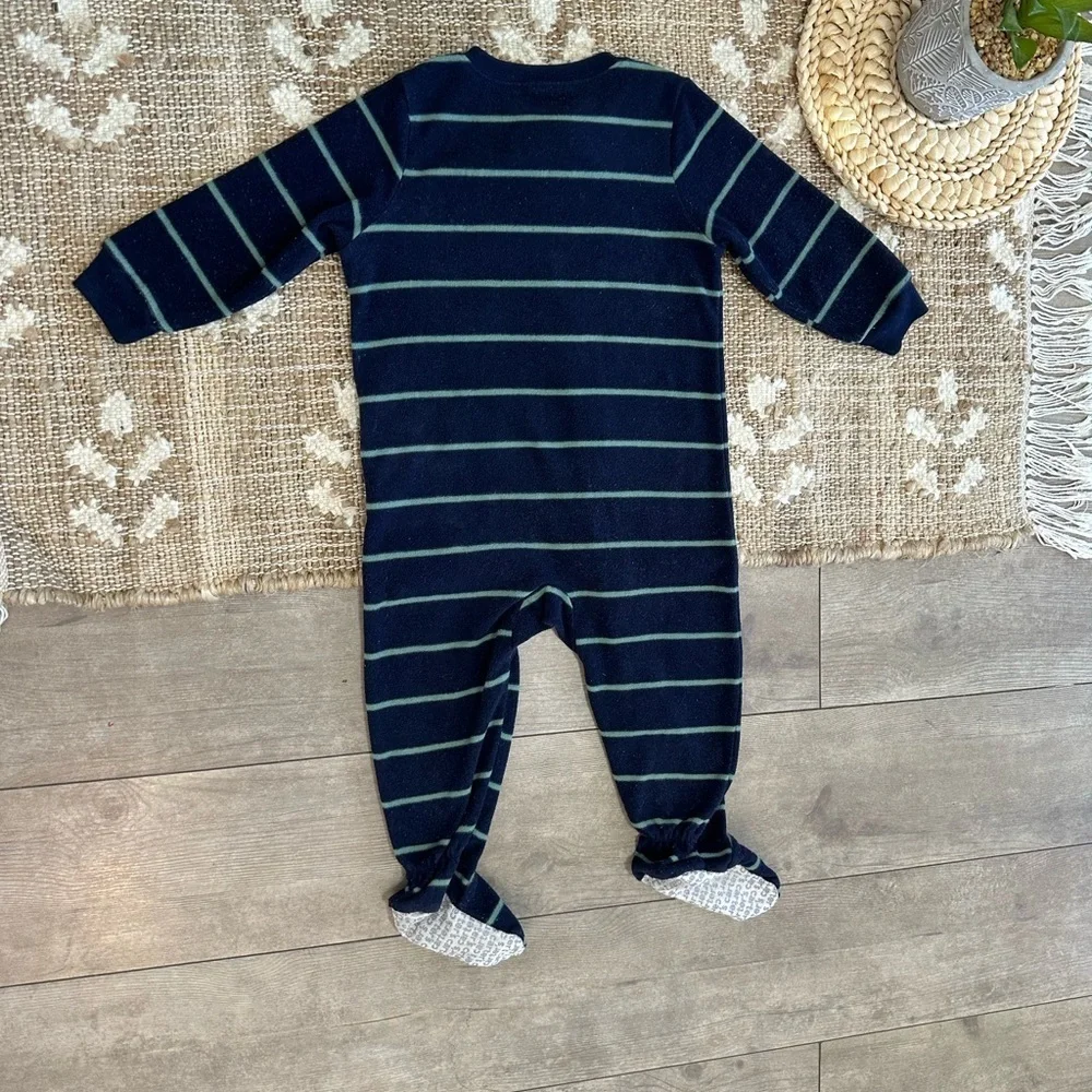 Carter's Striped Fleece Dinosaur Footie Pajamas Baby Toddler Boy 18 Month